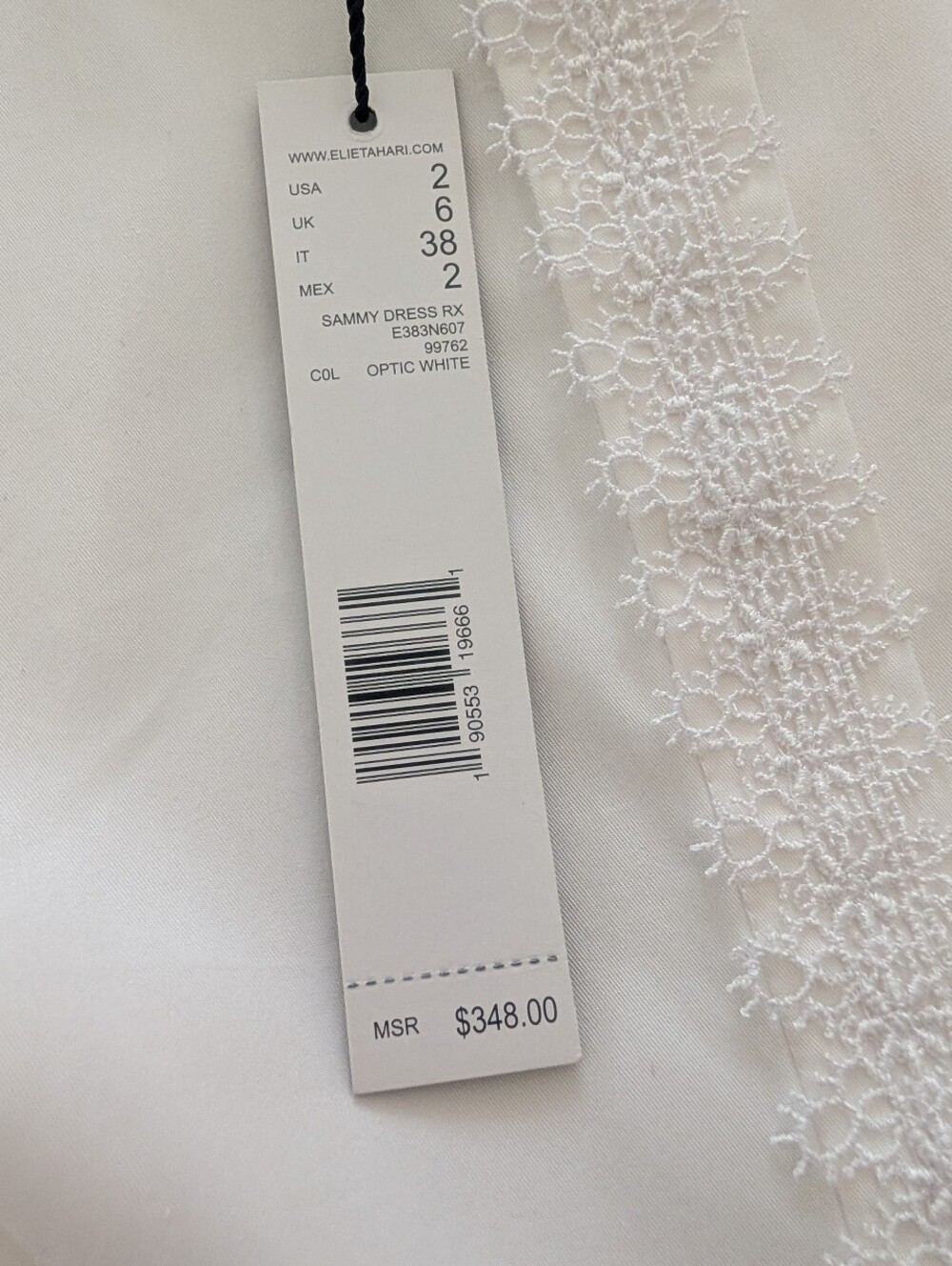 NWT Elie Tahari White Sammy Dress Beaded Floral Collar Short Sleeve Sz 2 - Picture 7 of 13